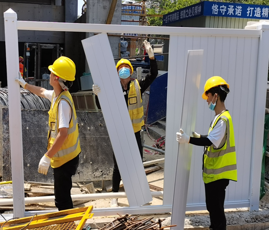 南山航天工研院总部大厦pvc围挡项目